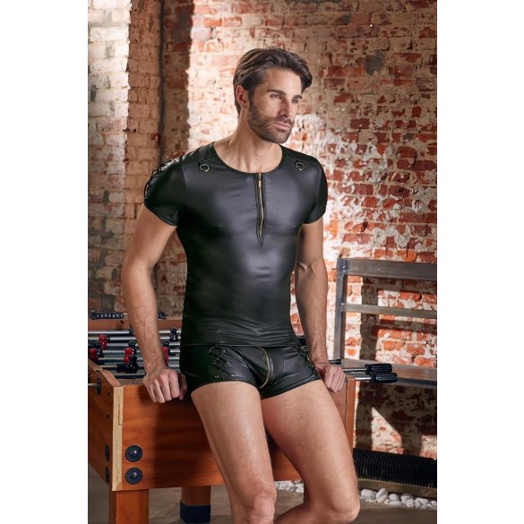 NEK - матова черна мъжка тениска с къс ръкав - M