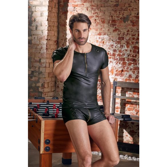 NEK - матова черна мъжка тениска с къс ръкав - M