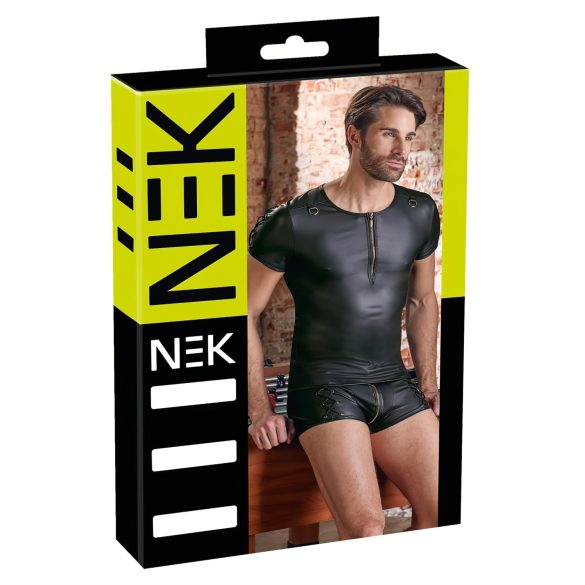 NEK - матова черна мъжка тениска с къс ръкав - 2XL