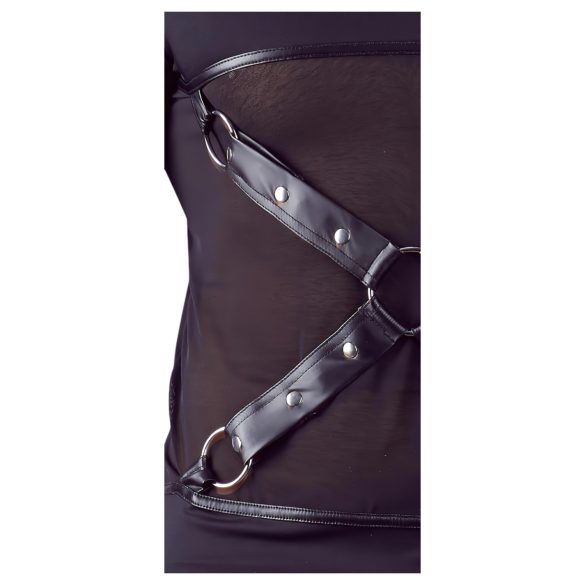 NEK - дълъг ръкав с кръстообразни ленти, мъжка блуза (черна) - M