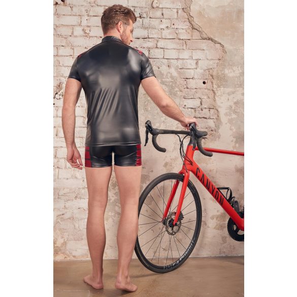 NEK - мъжка горна дреха с червени вложки и цип - черен - XL