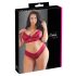 Cottelli Plus Size - меко дантелено бюстие комплект (червен) - 2XL