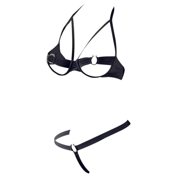 Cottelli - комплект сутиен с метални халки - черен - 85B/L