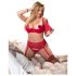Cottelli Plus Size - Вариативно бельо дуо (червено) - 95E/2XL