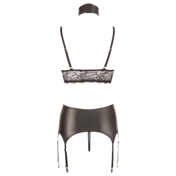 Cottelli Bondage - секси бельо комплект с дантела и блясък 4 части - XL