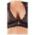 Cottelli Plus Size - страс и дантела комплект бельо (черен) - 2XL