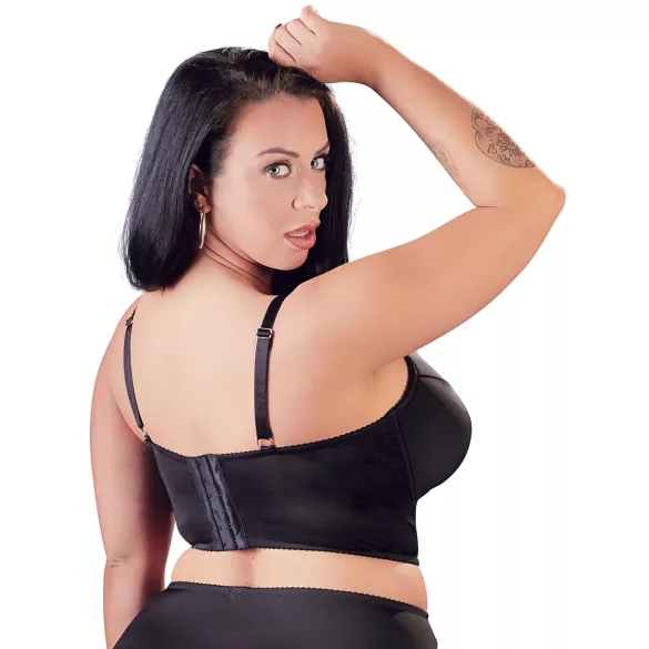 Cottelli Plus Size - дантелен сутиен с презрамки (черен) - 95F