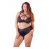 Cottelli Plus Size - кръстосан сутиен и бикини (черно)