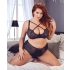 Cottelli Plus Size - кръстосан сутиен и бикини (черно)