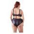 Cottelli Plus Size - кръстосан сутиен и бикини (черно)