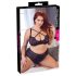 Cottelli Plus Size - кръстосан сутиен и бикини (черно)