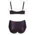 Cottelli Plus Size - кръстосан сутиен и бикини (черно)