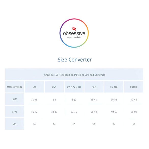 Obsessive - секси дантелен комплект с розови мотиви - черен
