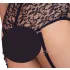 Cottelli Bondage Plus Size - дантелен комплект сутиен (черен) - 3XL