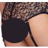 Cottelli Bondage Plus Size - дантелен комплект сутиен (черен) - 4XL