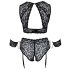 Cottelli Bondage Plus Size - дантелен комплект сутиен (черен) - 4XL