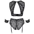 Cottelli Bondage Plus Size - дантелен комплект сутиен (черен) - 4XL