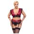 Cottelli Bondage Plus Size - комплект червено дантелено бельо