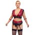 Cottelli Bondage Plus Size - комплект червено дантелено бельо