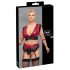 Cottelli Bondage Plus Size - комплект червено дантелено бельо