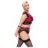 Cottelli Bondage Plus Size - комплект червено дантелено бельо