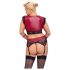 Cottelli Bondage Plus Size - комплект червено дантелено бельо