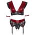 Cottelli Bondage Plus Size - комплект червено дантелено бельо