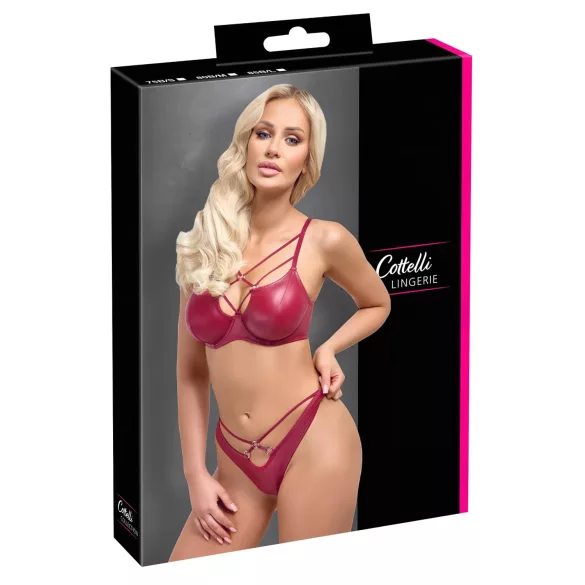 Cottelli Party - сутиен комплект с лъскав ефект - червен - 80B/M