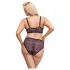 Cottelli Plus Size - прозрачен комплект сутиен с шарки (лилав) - 2XL