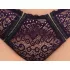 Cottelli Plus Size - прозрачен комплект сутиен с шарки (лилав) - 2XL