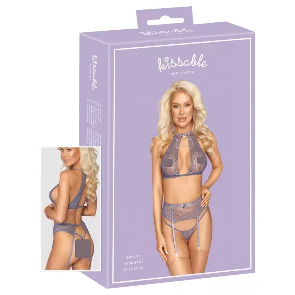 Kissable - комплект дантелено бельо (лилав) - L/XL