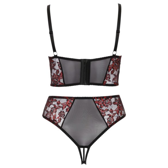 Cottelli - плюс размер сутиен комплект - червен - 90C/XL