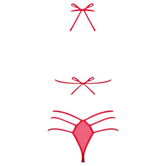 Obsessive - секси бельо комплект с панделка - червен