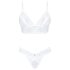 Obsessive Set Heavenlly - дантелен сутиен комплект (бял) - M/L