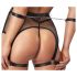 Cottelli Bondage - прозрачен мрежест комплект с вериги (черен) - M