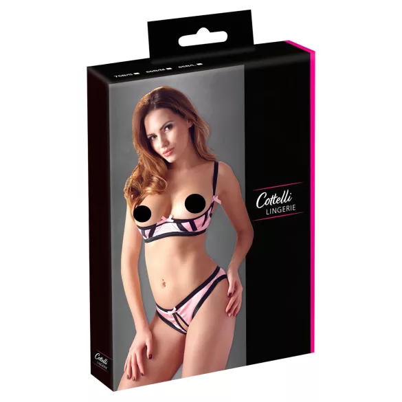 Cottelli - секси сутиен с банели и прашка - райе - 85B/L
