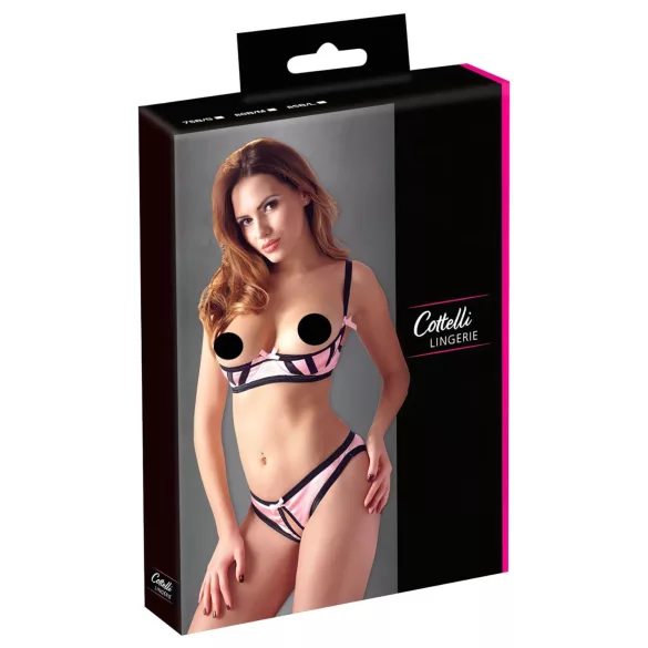 Cottelli - секси сутиен с банели и прашка - райе - 85B/L