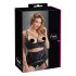 Cottelli Plus Size - подплатен сутиен с презрамки и пръстени (черен) - 95F