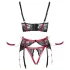 Cottelli Bondage - бюстие с дантела - червен - матиран ефект - XL