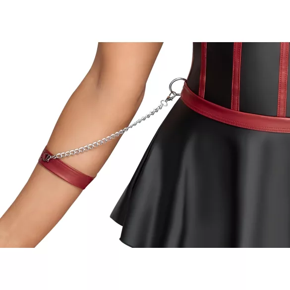 Cottelli Bondage - блестящ комплект с белезници за китки - черен - 80B/M