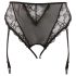 Cottelli Plus Size - дантелени жартиери с бикини (черно) - XXL