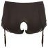 Cottelli Plus Size - отворени бикини с жартиери (черни) - 3XL