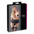 Cottelli Plus Size - жартиер с дантела и връзки - черен - 4XL