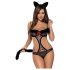 Obsessive Gepardina - комплект котешки костюм (черен) - L/XL