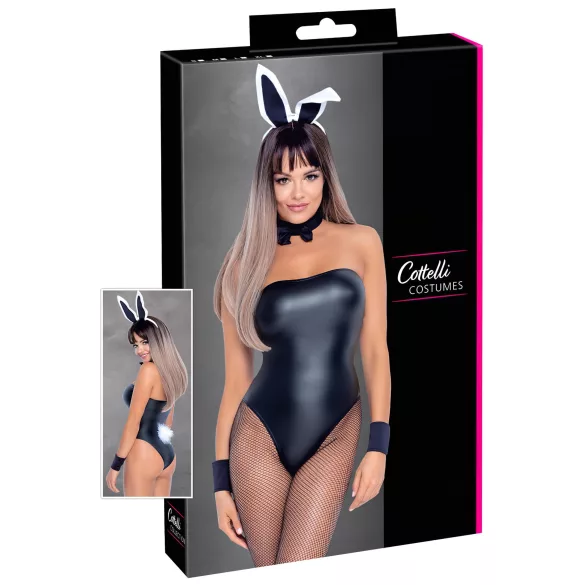 Cottelli Bunny - секси костюм за зайче - лъскав, 5 части - L