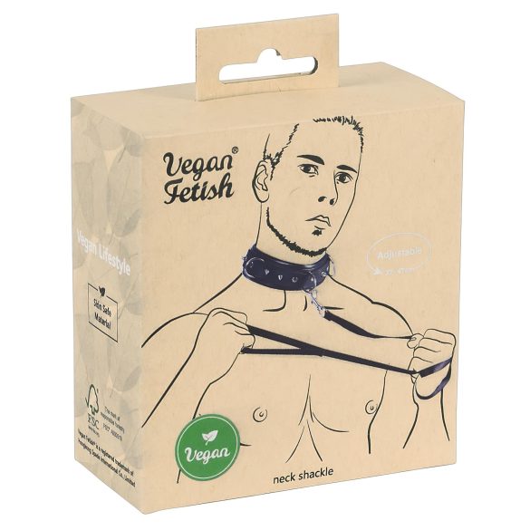 Vegan Fetish - нашийник с шипове и каишка (черно)