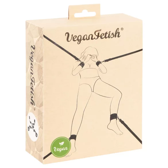 Vegan Fetish - комплект за връзване за легло - черен