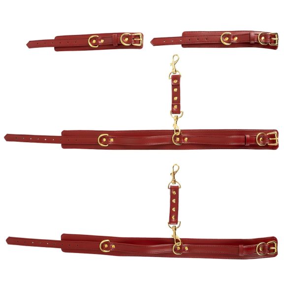 Bad Kitty - белезници за бедра и китки комплект - червен