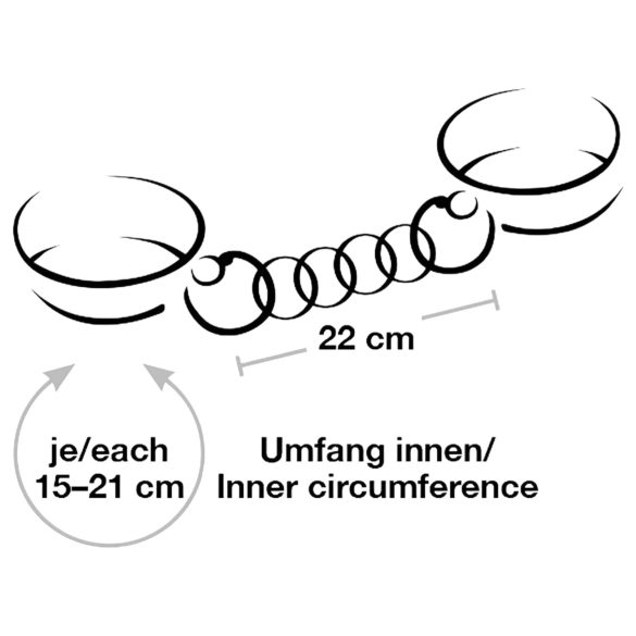 Bad Kitty - белезници с верига - черно/розово злато