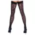 Cottelli Legwear - дамски чорапи до бедрото - леопардов принт - черни - 4